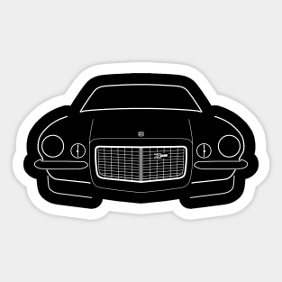 Camaro 1973 classic muscle car white outline graphic Sticker